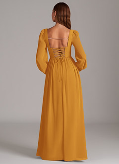 Azazie Maree Bridesmaid Dresses Butterscotch A-Line Corset Chiffon Dress image6