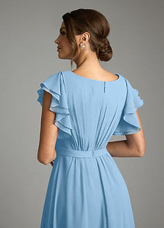Azazie Daphne Modest Bridesmaid Dresses A-Line Ruffled Chiffon Floor-Length Dress image6