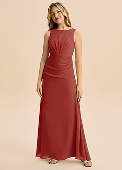 Azazie Floris Junior Klä av A-Line i Chiffong Plisserad image4