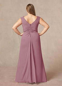 Azazie Sally Mother of the Bride Dresses Vintage Mauve A-Line V-Neck Pleated Chiffon Dress image7