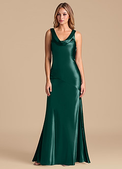 Azazie Rylina Brautjungfernkleider Meerjungfrau-Linie Metallischer Satin Kleid Kiefer image5