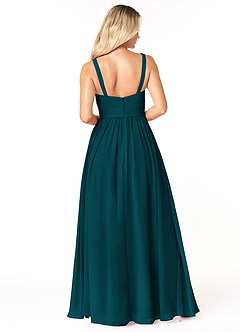 Azazie Chanel Bridesmaid Dresses Pine A-Line Pleated Chiffon Dress image2