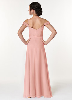 Azazie Alivia Junior Rosette A-Line Off the Shoulder Chiffon Dress image2