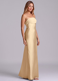 Azazie Ailanie Brudtärnklänningar Klä av Tubklänning i Stretch Satin Axelbandslös Champagne image4