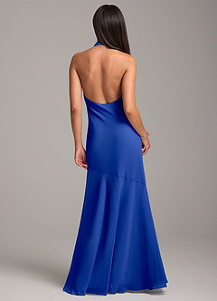 Azazie Lorena Robes de demoiselle d'honneur Robe Sirène en Mousseline de soie Plissée Bleu Roi image7