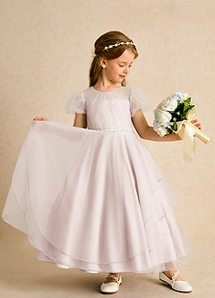 Azazie Duckie Flower Girl Klänningar Klänning Balklänning i Tyll Plisserad image3