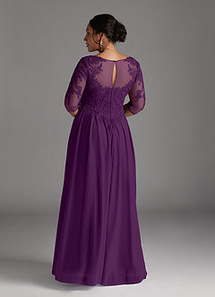 Azazie Harriet Mère de la mariée Robes Robe Trapèze en Maille Dentelle en forme d'anneau Grain De Raisin image11