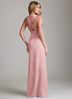 Azazie Cemion Bridesmaid Dresses Dusty Rose A-Line Stretch Satin Dress image3