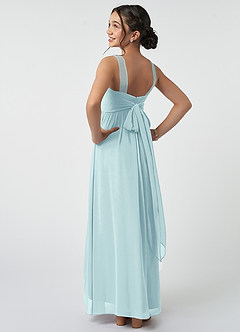 Azazie Kora Junior Sea Glass A-Line Pleated Chiffon Dress image4