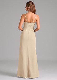 Azazie Jenine Bridesmaid Dresses Champagne Mermaid Strapless Chiffon Dress image7
