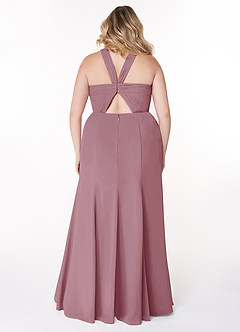 Azazie Rue Bridesmaid Dresses Vintage Mauve A-Line Halter Chiffon Dress image8