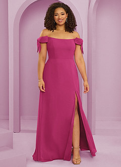 Barbie ♥ Azazie Bridesmaid Dresses Barbie Pink A-Line Off the Shoulder Chiffon Convertible Dress image7