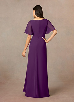 Azazie Rain Mother of the Bride Dresses Grape Sheath Beaded Chiffon Dress image4