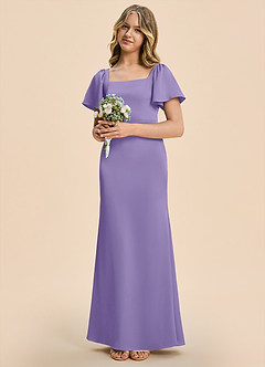 Azazie Chace Junior Tahiti Sheath Stretch Satin Dress image3
