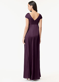 Azazie Allessia Maternity Bridesmaid Dresses A-Line Pleated Stretch Satin Floor-Length Dress image8