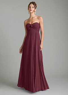 Azazie Tempest Bridesmaid Dresses Cabernet Empire Corset Chiffon Convertible Dress image4