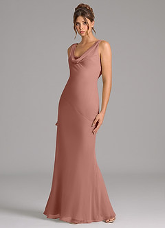 Azazie Rylina Bridesmaid Dresses Cedar Rose Mermaid Pleated Chiffon Dress image4