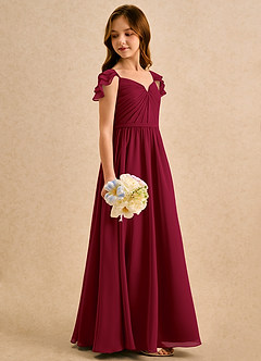 Azazie Meimei Girls Formal Flower Girl Klänningar Klä A-Line i Chiffong Plisserad image4