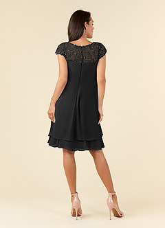 Azazie Tess Mother of the Bride Dresses Black Empire Sequins Chiffon Dress image2