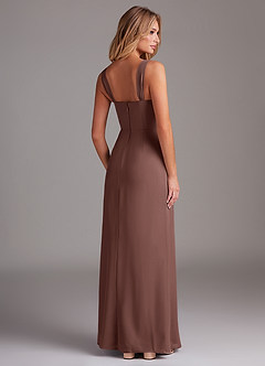 Azazie Denice Vestidos de damas de honor Vestido de Expresado de Gasa de Corte Recto con Plisado image6