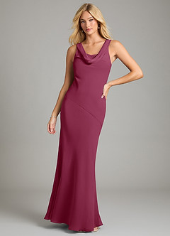 Azazie Rylina Bridesmaid Dresses Mulberry Mermaid Pleated Chiffon Dress image1