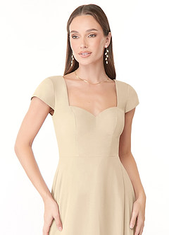 Azazie Hainsly Final Sale Champagne A-Line Sweetheart Neckline Chiffon Dress image5