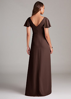 Azazie Soren Bridesmaid Dresses Ganache A-Line Ruched Chiffon Dress image2