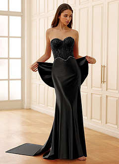 Arizona Noir Robe de bal corset en dentelle strass image8