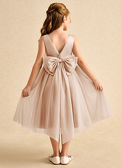 Azazie Winnie Robe Demoiselle D'honneur Fillette Robe Princesse en Tulle Arc Rose Perle image1