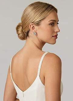 front Bladvormige strass oorclips