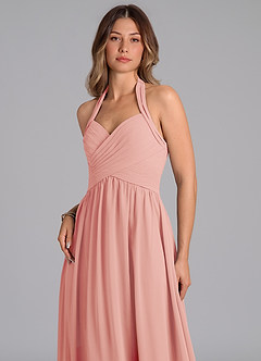 Azazie Darlyn Jurken voor bruidsmeisjes Jurk van Chiffon met A-Lijn Geplooid Rozet image7