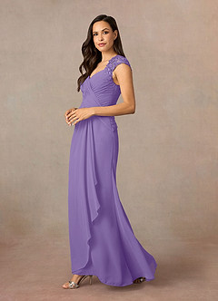 Azazie Birdie Mother of the Bride Dresses Tahiti A-Line Queen Anne Sequins Chiffon Dress image3