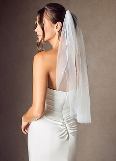 front Jenna Pearl Waist Length Veil