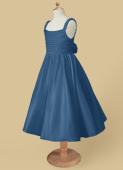 Azazie Cutie Pie Flower Girl Dresses Twilight A-Line Pleated Matte Satin Dress image6