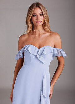Azazie Lyra Bridesmaid Dresses Lavender A-Line Chiffon Convertible Dress image9