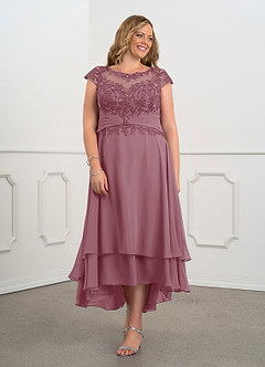 Azazie Shonda Kleider für die Brautmutter Spitze Chiffon Kleid Vintage Mauve image8