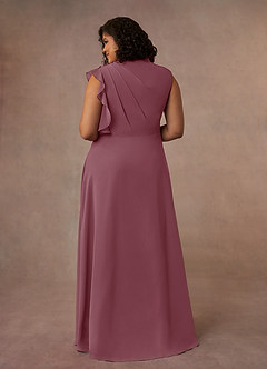 Azazie Narine vestidos de madre de la novia Vestido de Malva Vintage de Gasa de Corte En A con Cuello alto plisado image13