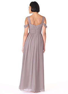 Azazie Lianne Bridesmaid Dresses Dusk A-Line Off the Shoulder Chiffon Dress image7