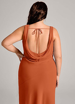 Azazie Rylina Bridesmaid Dresses Burnt Orange Mermaid Pleated Chiffon Dress image12
