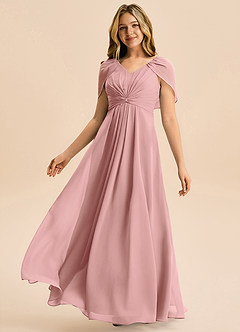 Azazie Emma Junior Klä av A-Line i Chiffong Plisserad image4