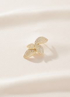 front Boucles d'oreilles en forme de feuille de diamant brillant