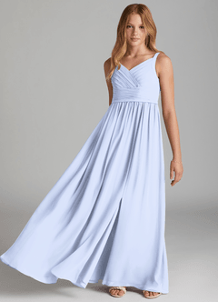 Azazie Chanel Junior Ice A-Line Sweetheart Neckline Chiffon Dress image2