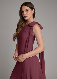 Azazie Monique Suknie dla druhen Linia A Jedno ramię Szyfon Do ziemi Sukienka image5