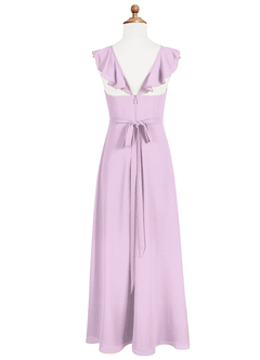 Azazie Emily Junior Robe Trapèze en Mousseline de soie Rayé Frostiges Flieder image6