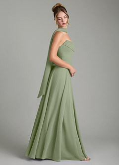 Azazie Gabriela Bridesmaid Dresses Pistachio A-Line Corset Chiffon Dress image3