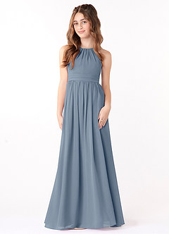 Azazie Jaylah Junior Twilight A-Line Ruched Chiffon Dress image2