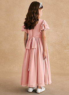 Azazie Ali Flower Girl Dresses Rosette A-Line Pleated Chiffon Dress image2