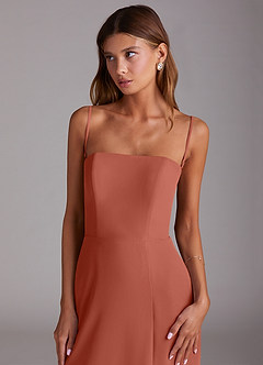 Azazie Wren Bridesmaid Dresses Clay A-Line Side Slit Chiffon Convertible Dress image3