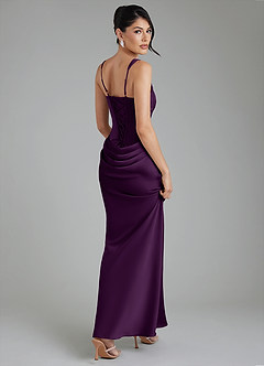Azazie Etta Robes de demoiselle d'honneur Robe Sirène en Satin extensible Corset Grain De Raisin image2