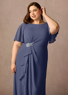 Azazie Rain Mother of the Bride Dresses Stormy Sheath Beaded Chiffon Dress image12